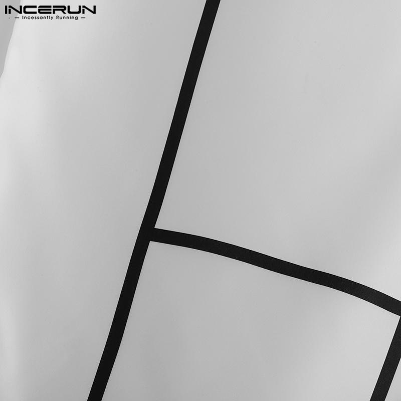 INCERUN Men Zip-up Waist Stitching Casual Long Wide Legs Pants Trousers
