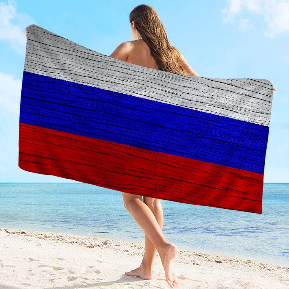 classic Russia flag Microfiber Beach Towel Absorbent Quick dry Soft Yoga Swimming Resort Mountain Climbing Towel