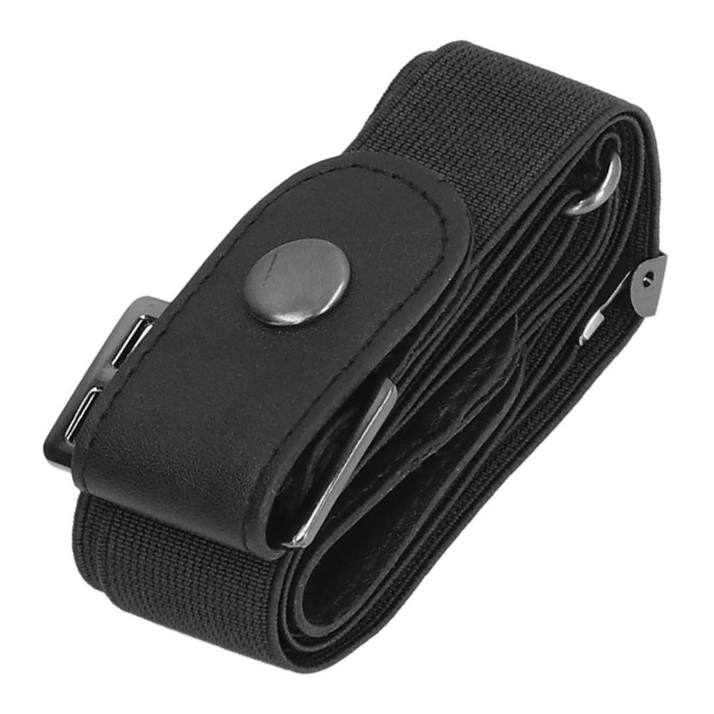 2PCS Adjustable No Buckle Stretch Belt Stretch Adjustable Waist Belt  Women and  Men чёрный