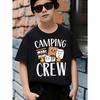 Boys Crewneck Short Sleeve Tee, Camping Crew S'Mores Campfire Lion Tiger Dinosaur Graphic Casual Tops