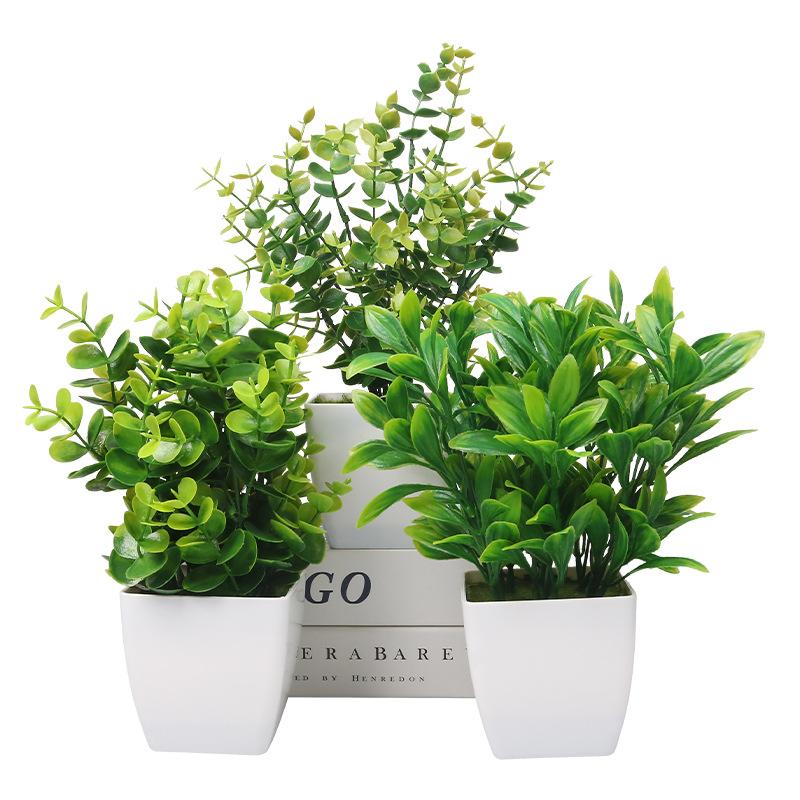 Simulated Plant Decorative Potted Plants, Indoor Desktop Simulated Green Plant Ornaments, Plastic Plant Potted Plants