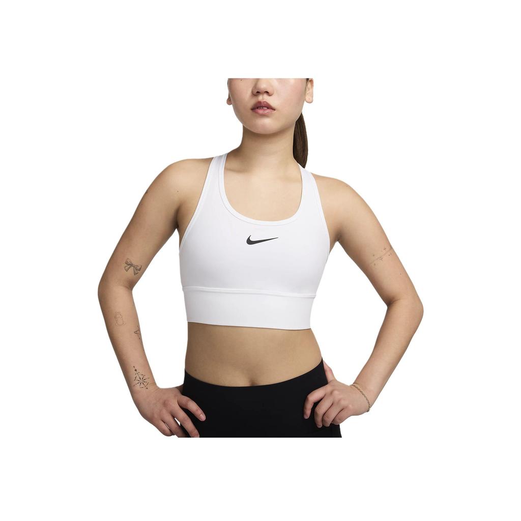 Nike Padded Longline Sports Bra Solid Color Logo Pad Racerback Sleeveless Sports Underwear Women underwear White FN2729-100