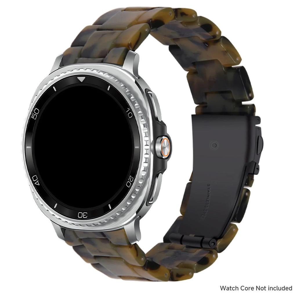 Bracelet en résine de luxe pour Samsung galaxy watch 8/8 classic 46mm Bracelet à maillons transparent pour galaxy watch ultra 2025/7 47mm bracelet