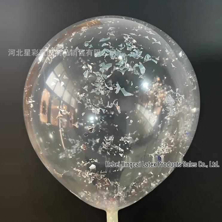 12" Transparent Sequin Balloon with Confetti - Colored Balloon for Christmas Party Decor