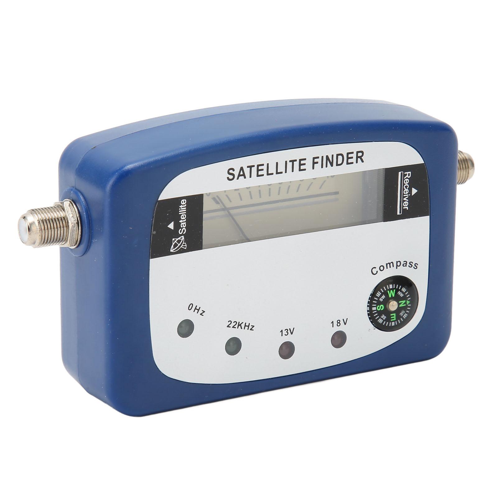 

TV Signal Finder Backlight Mini TV Antenna Signal Strength Meter with 4 Lights Compass for Remote