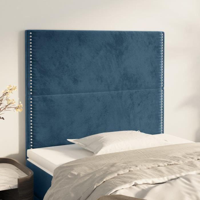 VidaXL Têtes de lit 2 pcs Bleu foncé 90x5x78-88 cm Velours3116232