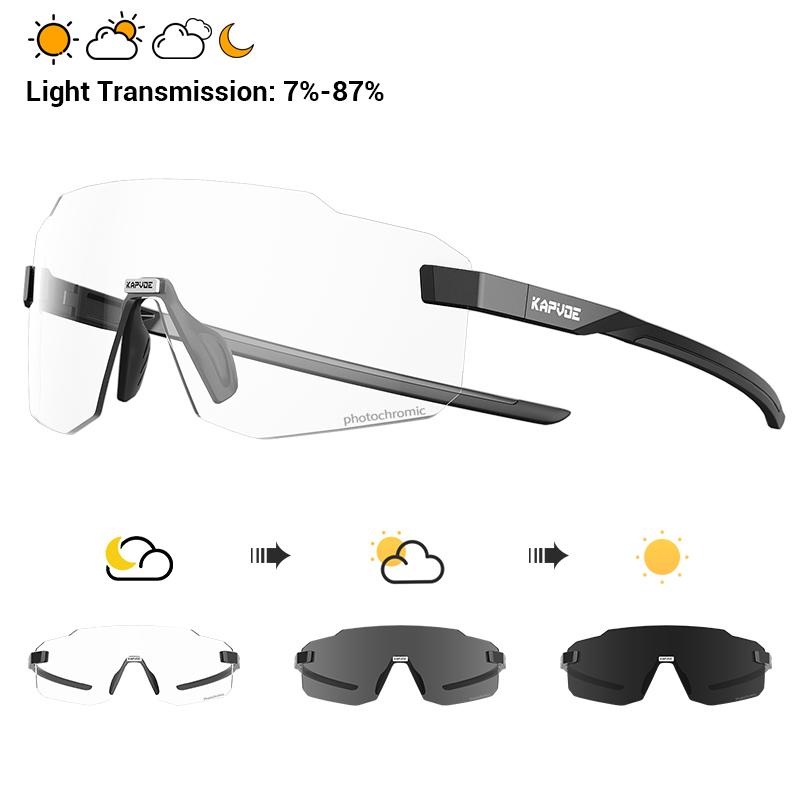 Kapvoe Fashion Ultralight Photochromic Cycling Glasses Men Road Bike Sunglasses MTB Women Windproof UV400 Bicycle Running Glasse 7