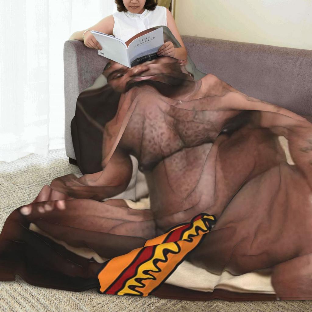 Big Dick Black Guy Meme Barry Wood Blankets Soft Warm Flannel Throw Blanket Bedding for Bed Living room Picnic Travel Home Sofa