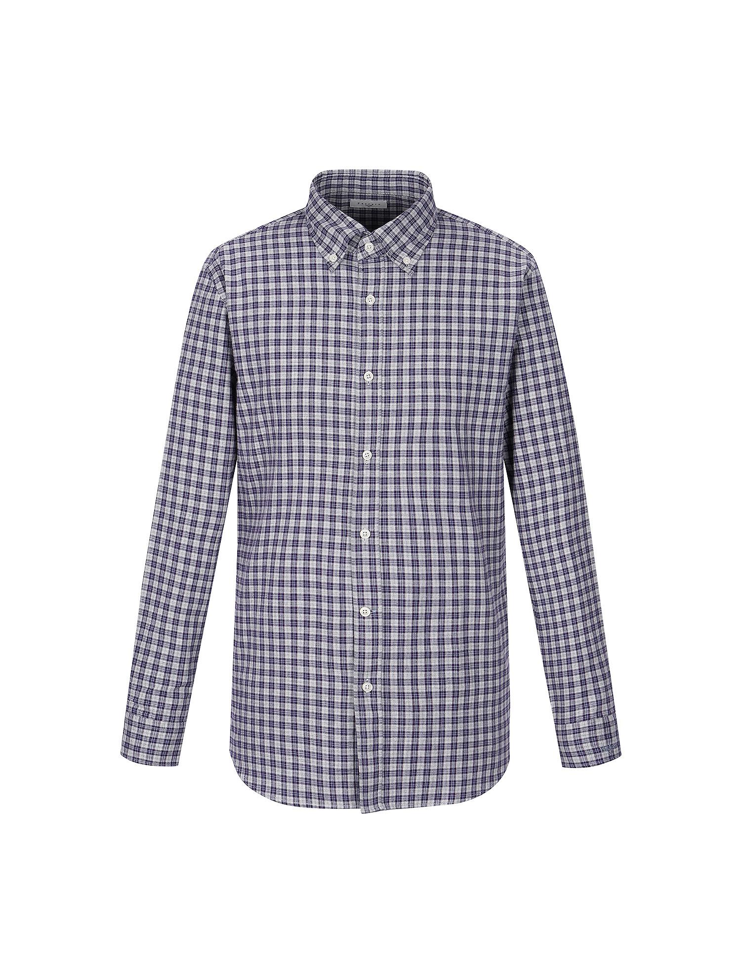 Ferraro Milano Herringbone Mid-Check Brushed Shirt Purple (Am0Dws40183) Purple.Am0Dws40183/095