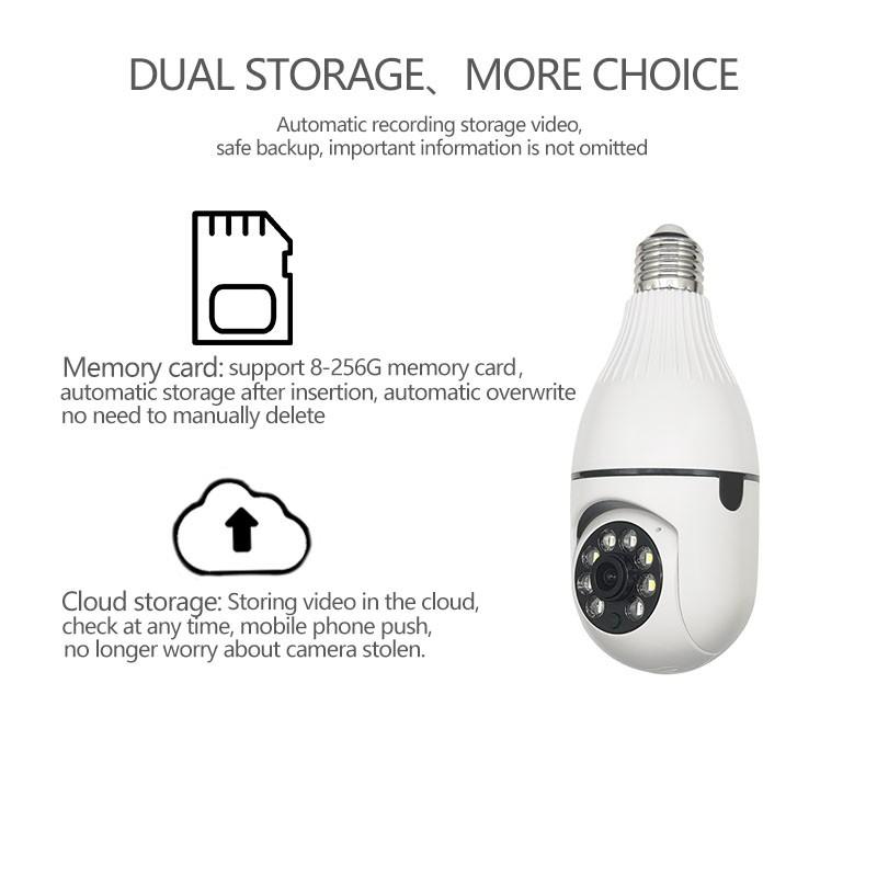 3MP E27 Intelligent menneskelig sporingsalarm Fullfarge Nattsyn Toveis IntercomCamera Dual Light Surveillance Security Cctv-kamera