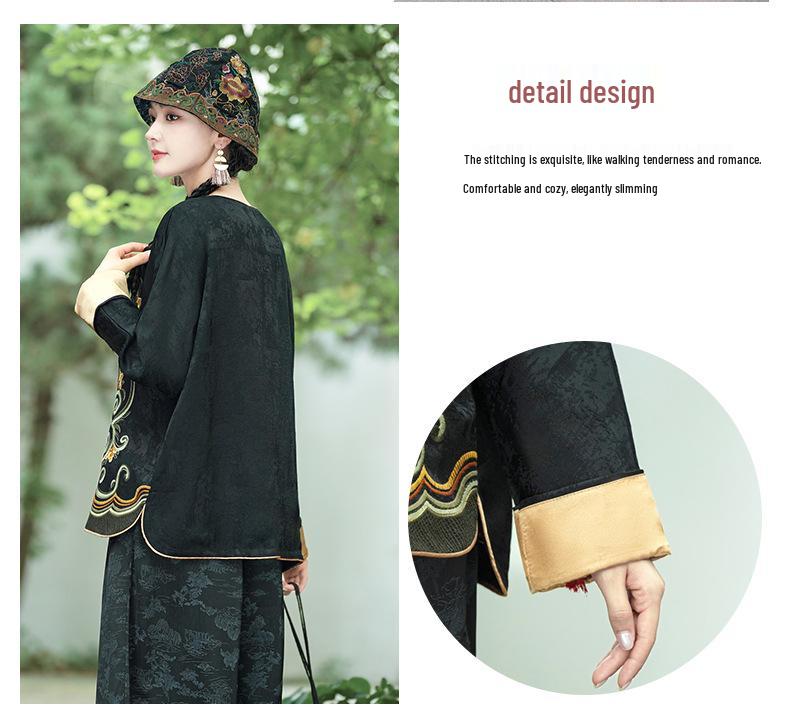 Ethnic Style Embroidered Women's Jacket Cardigan Top