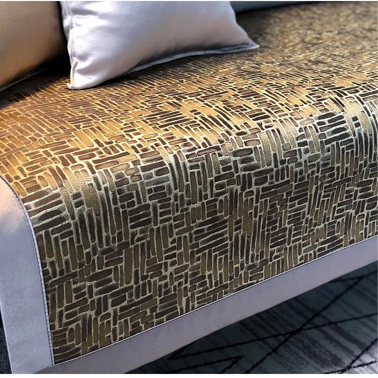 Nordic Luxury Sofa Cover Universal Corner Gold Green Dignified Retro Edging Solid Wood Furniture Cushion L Shape Couch Cover