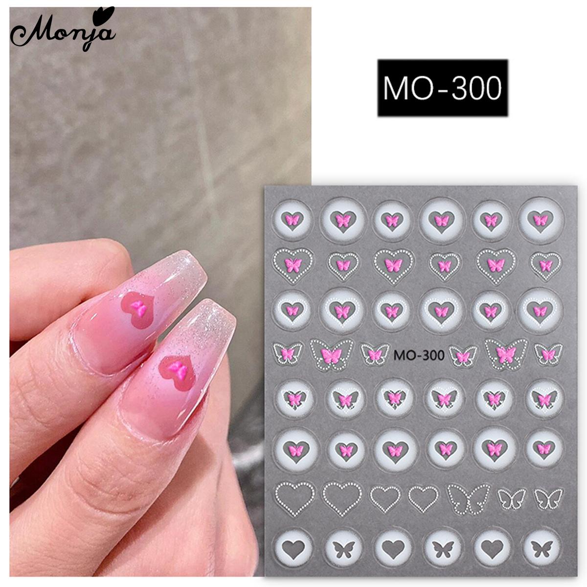 

monja Полые бабочки, звезды, банты, 3D-наклейки для дизайна ногтей, слайдеры, самоклеящиеся наклейки, выгравированные аксессуары для салонного маникюра своими руками