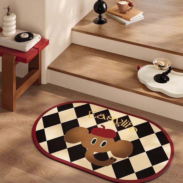 

Диатомовый коврик для ванной двери, впитывающий влагу, нескользящий и грязеотталкивающий, легко моющийся коврик 40X60cm 15.7X23.6in