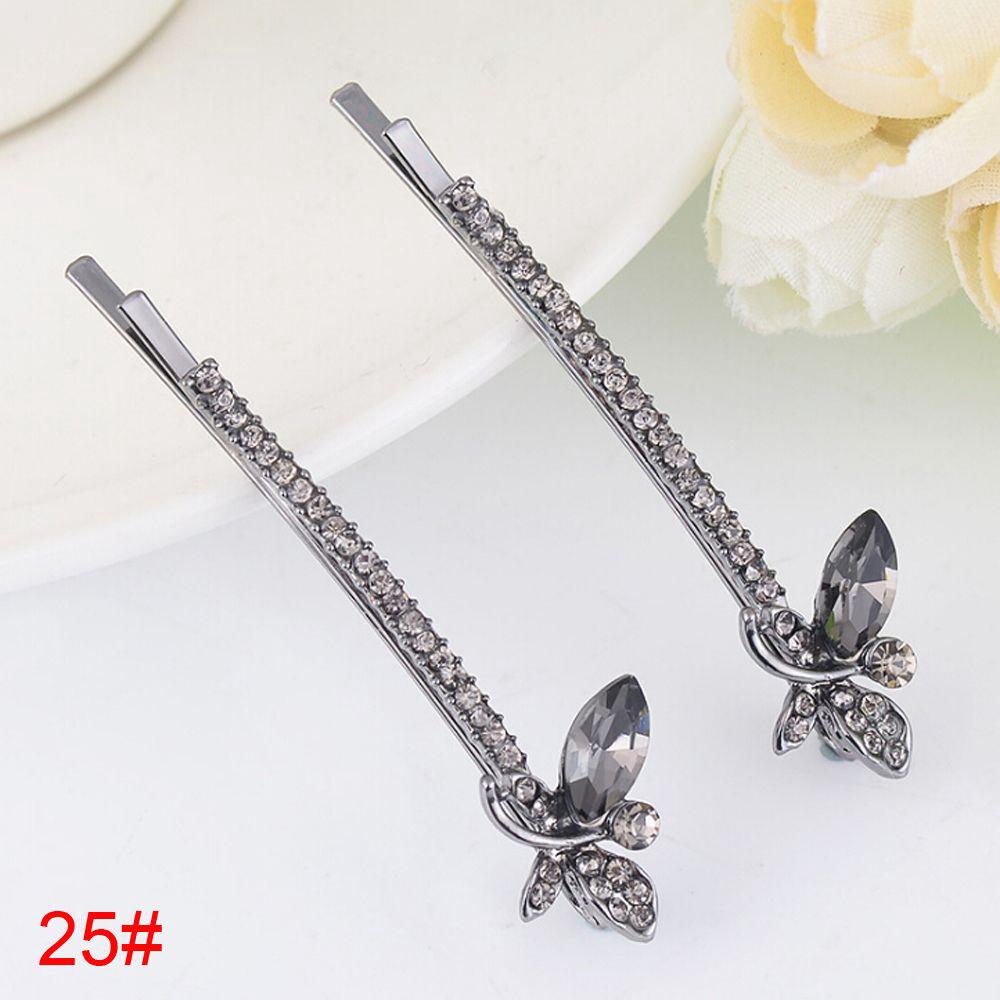 Flowers Shaped Women Girls Barrette Hairpin Bling Headwear Edge Clamp Crystal Rhinestone Hair Clip