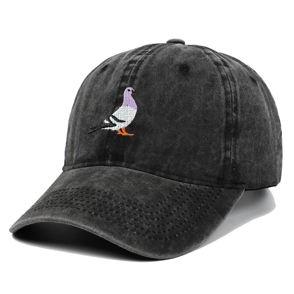 Pigeon Embroidery Pattern Baseball Cap Outdoor Sports Casual Baseball Hats Adjustable Vintage Sunscreen Hats All Seasons