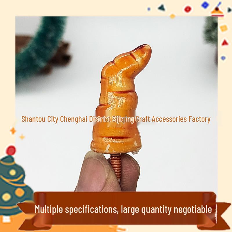 

4cm DIY Plush Santa Doll with Bent Hook Nose and Black Mouth
