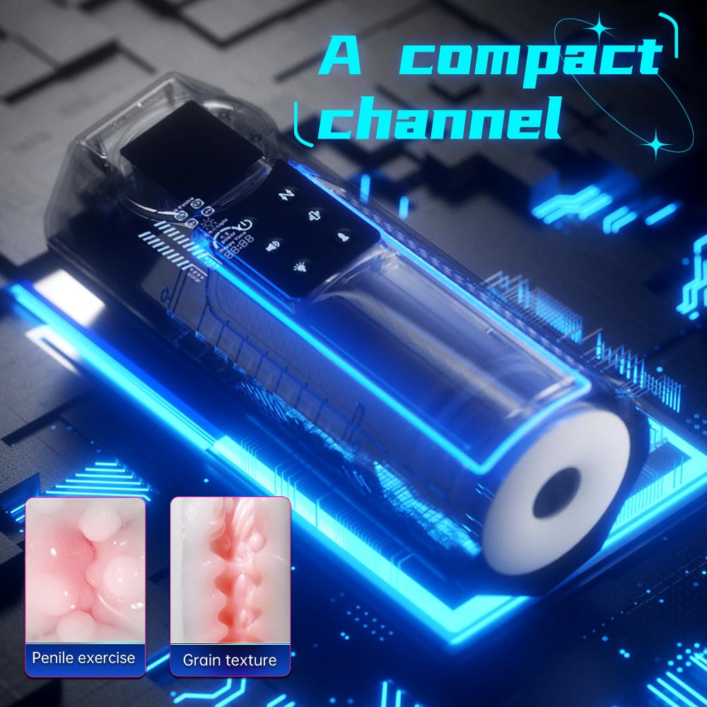 New Automatic Telescopic Male Masturbator 10 Frequency Telescopic Vibration One-button Explosion Piston Vagina Genital Oral Sex Adult Sex Toys 18+