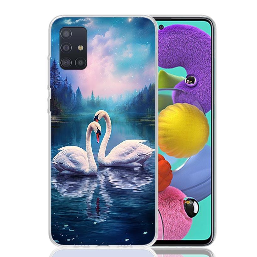 White Swan Grace Art Phone Case For Samsung Galaxy A52 A32 A22 A12 A02S A50S A30S A51 A31 AA71 Note 20 Ultra 10 S10 Plus Galaxy