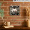 2D Flat - 1pc Vintage Aluminum Metal Sign, Outdoor Decorative Wall Plaque, Retro Tin Style, Featuring A Fun Cat Theme with The Phrase