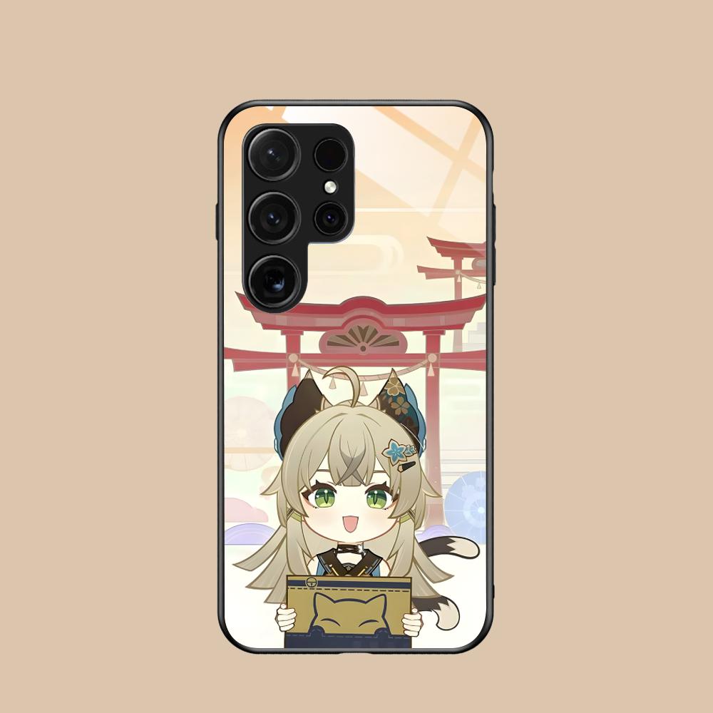 

Game GI Kirara Mobile Phone Case for Samsung Galaxy S26 S25 S24 S23 S22 S21 S20 Note20 Plus FE Ultra Glass Colorful Cover Pretty Galaxy Note20