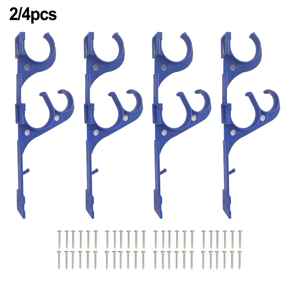 2/4pcs Outdoor Pole Hanger Swimming Pool Pole Hanger Plastic Holder With Screws For Telescoping Poles Leaf Skimmers Garden Hoses