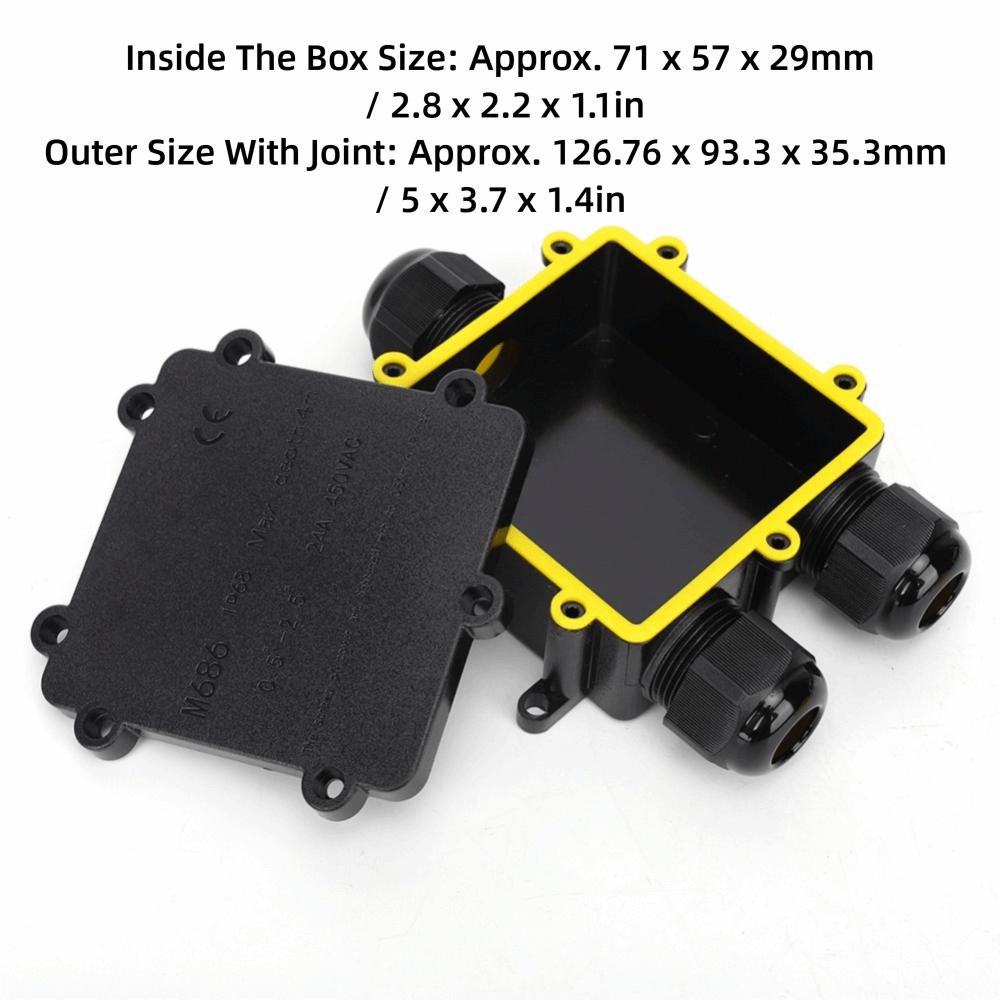 Splice Box M686 Junction Box Y Type 3-Way Junction Box Waterproof Cable Ø4-14mm IP68 Electrical Junction Box Cable Protection
