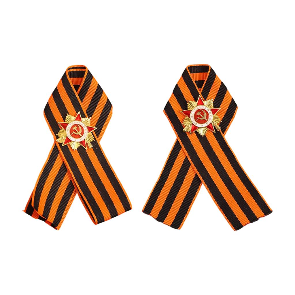 Russian StGeorge Ribbon Medals Brooch Symbolizing Courage and Honors In Vintage Soviet Styles for History Enthusiasts