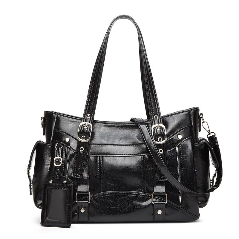 New Niche Design Trendy Retro Spice Girl Large Capacity Tote Bag Single Shoulder Oblique Span Locomotive Bag Women