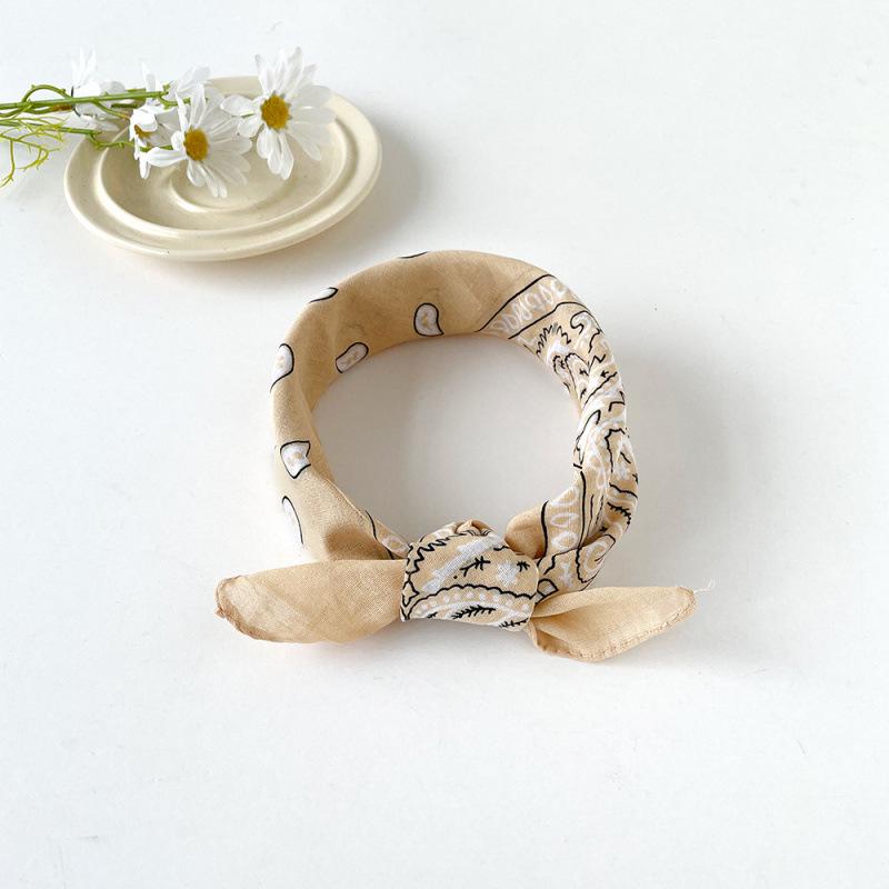 European American Hip Hop Cashew Print Headscarf - 50cm Cotton Linen Square Scarf for Women
