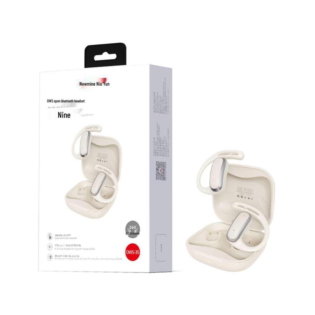 Newman OWS-35 Bluetooth Open-ear Clip-on Earbuds with Long Battery Life for Running.
