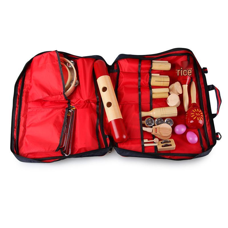 Orff 17-Piece Children s Percussion Set with Triangle, Tambourine, and Handbag Storage