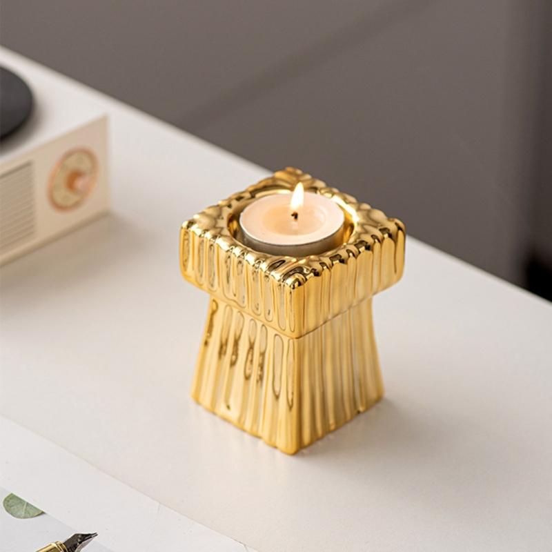 Fashion Candle Holder Solid Square Tealight Candlestick for Wedding Home Decor Hotel Supplies