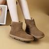 Genuine Leather Winter Fur Shoes Women Snow Boots Warm Plush Flat Non-slip Fashion Brand Ladies Ankle Suede Boots