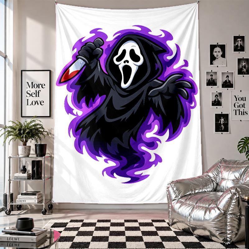 Wall TapestryScream Ghostface Art Hanging Cloth Decorative Background Cover for Room Decoration