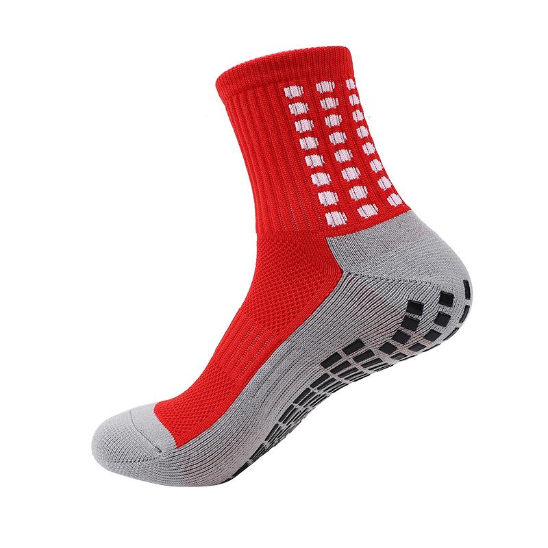 Professional Mid-Calf Anti-Slip Sports Socks for Men & Women - Thickened Terry Bottom, Grey Sole, for Football & Basketball.