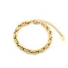 Titanium Steel Personality Exaggerated Double Buckle Chain Bracelet Niche Design Sense 18K Gold Jewelry Does Not Fade