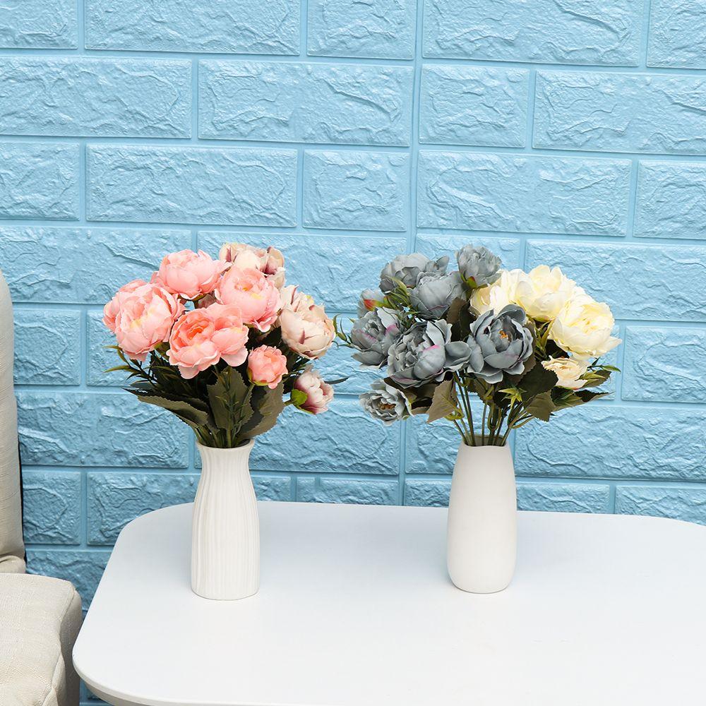 8 head DIY Decor Wedding Vintage Artificial Flowers Rose bouquet Silk Peony Party Decoration