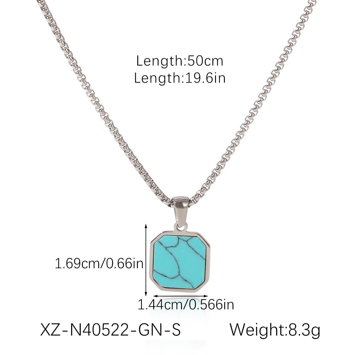 

Европейское и американское роскошное ожерелье-подвеска из нержавеющей стали и натурального камня для женщин