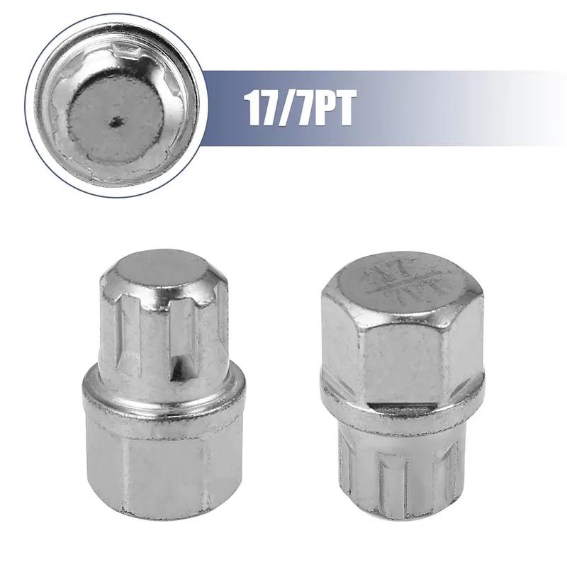 Car Anti Theft Wheel Lock Wheel Lock Lug Nut Silver Tone Steel Screw Removal Key 17/7PT Accessories Maximum 120Nm Key Screw