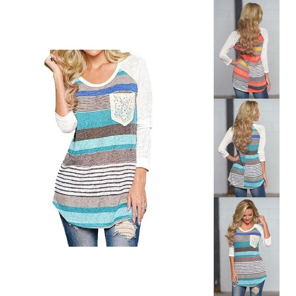 Womens Casual Cotton T Shirt Loose Fit Fashion Shirt Long Sleeve Top For Daily Wear