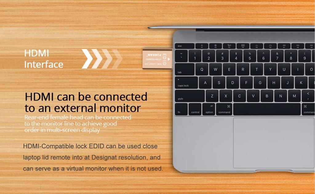 FUERAN HDMI EDID Emulator Emulator Adapter 3rd Generation Mac Thunderbolt To HDMI Splitter Pack of 4 Pass-Through Switcher/Extender/AV Receiver/Video