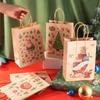 Christmas Santa Claus Snowflake Kraft Paper Handbag Marry Christmas Party Decor For Home