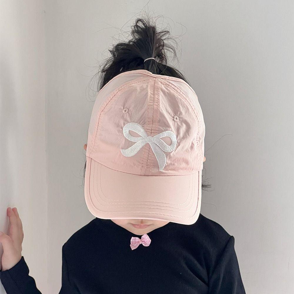 Bow Half Empty Top Hat Shading Hat Children's Visor Hat Lovely Summer Kid Sunhat  Baby