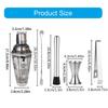 Elegant 400ml Cocktails Mixing Set Shaker Set Including Large Shaker Stirrer and Measuring Cup for Parties