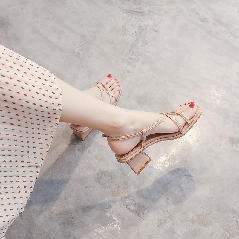 Pick Up Girl 737-3 Sandals Women's 2025 Popular New Summer Thick Heel Explosion High Heel Roman Shoes