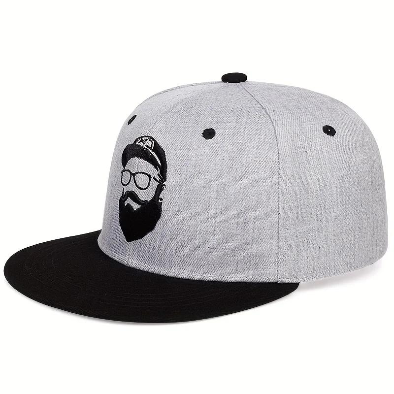 Unisex Uncle Beard Embroidery Hip-hop Hats Spring Autumn Adjustable Casual Snapback Baseball Caps Outdoor Sunscreen Hat