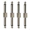 4 Pack 1/4 Inch 6.35mm Straight Pedal Coupler Connector for Guitar Board Accessory