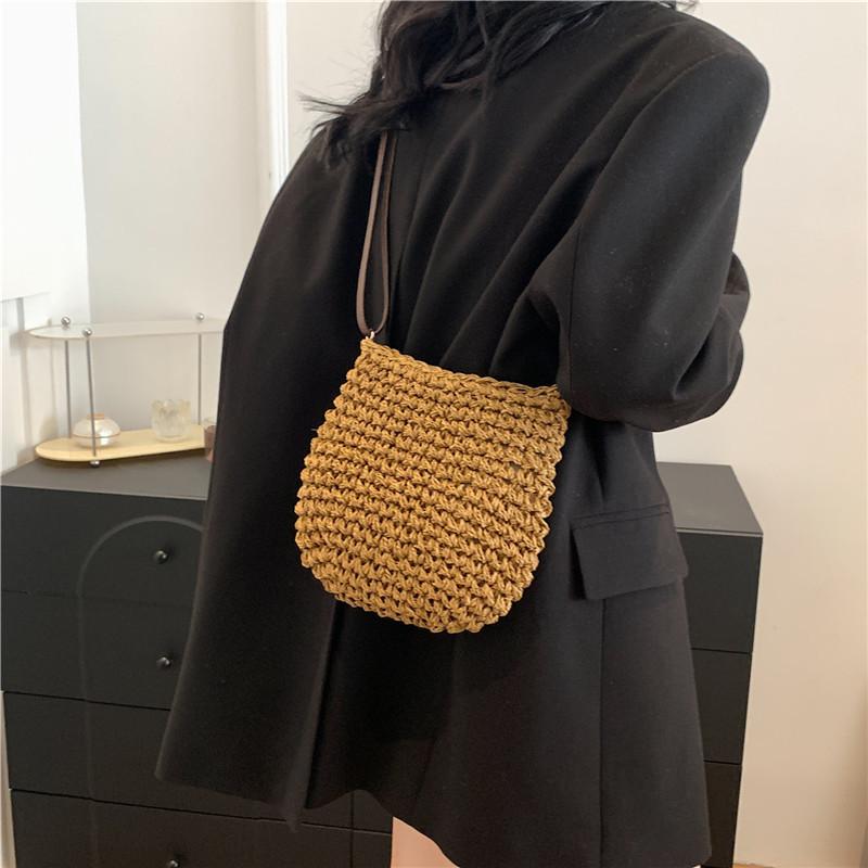 New Spring and Summer Casual Shoulder Bag Straw Woven Bag Woven Bag Handbag Beach Bag