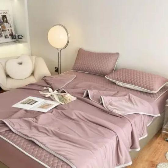 New Solid Color Cool Silk Summer Quilt Soft And Comfortable Air Conditioner Quilt Single Adult Gift Quilt